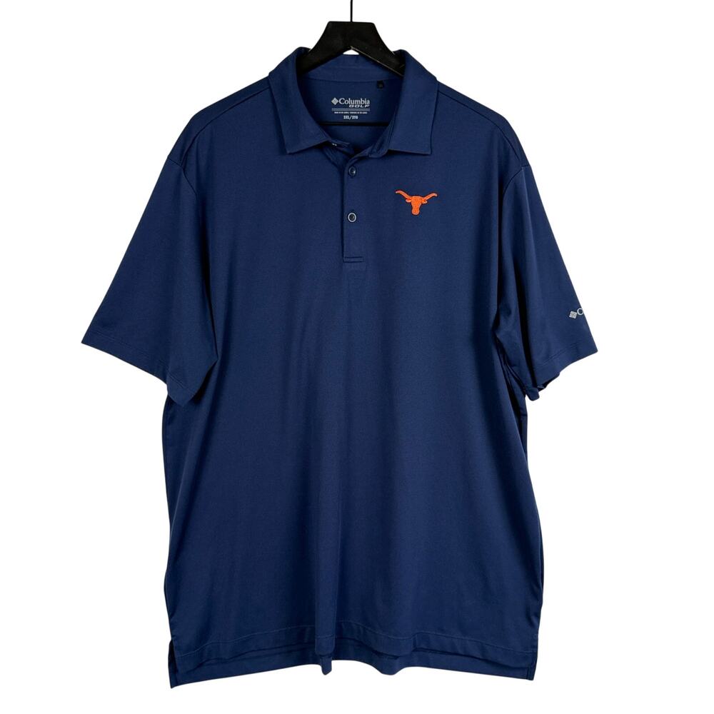 Columbia Golf Texas Longhorn Mens Polo Shirt Navy Blue - 2XL XXL